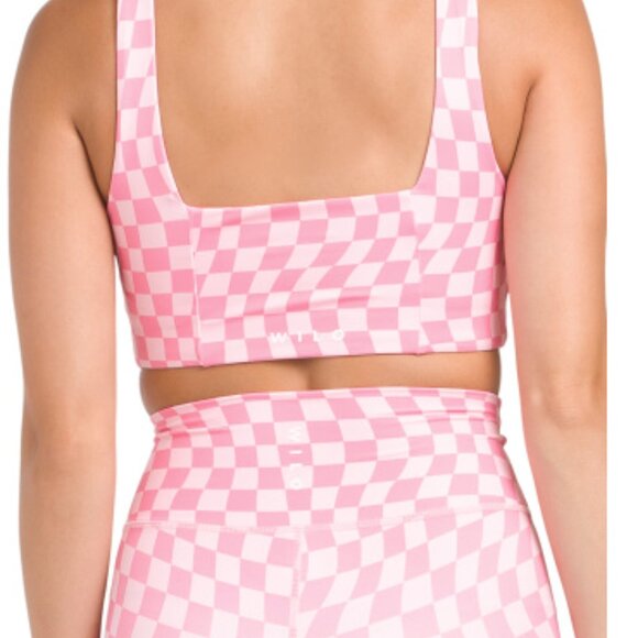 Pink Checkered Women's Bra - Picture 2 of 4